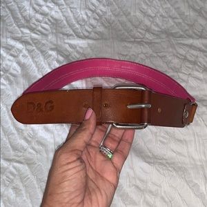 AUTHENTIC!! D&G Pink and Brown leather belt.